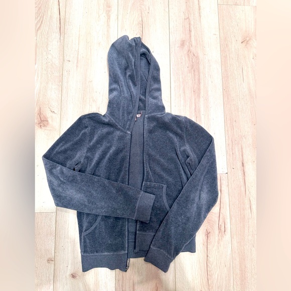 Velour Juicy sweats in gray with/pink writing - Picture 2 of 5